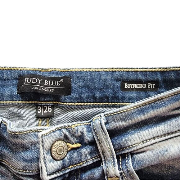 Judy Blue Boyfriend Denim Jeans Mid Rise Waist Stretchy Cotton Blend Size 3 / 26 - Picture 4 of 8